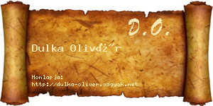 Dulka Olivér névjegykártya